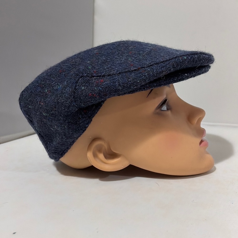 Aran Sweater Market Navy Donegal Tweed Wool Flat Cap Ireland Hat